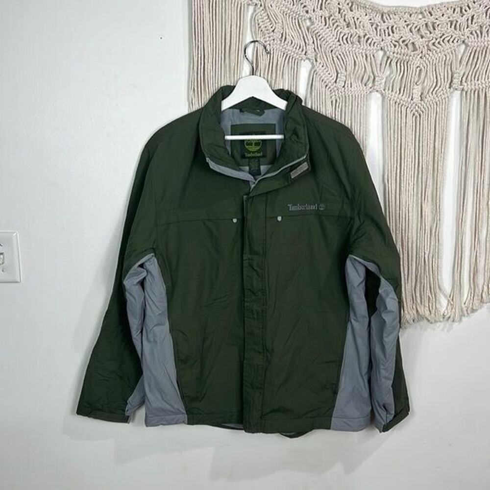 Mens Timberland Lightweight Winter Coat/Parka Size Large Olive/Gray